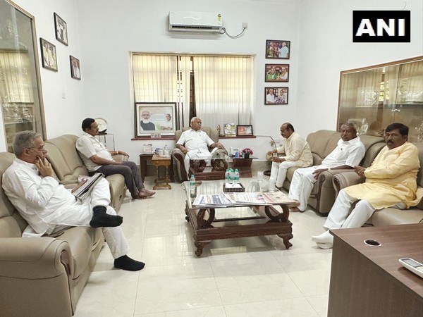 BJP meeting at former Karnataka Chief Minister BS Yediyurappa's residence in Bengaluru (Photo/ANI)