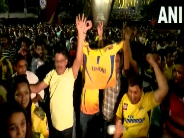 Fans celebrate CSK's historic win. (Photo- ANI)