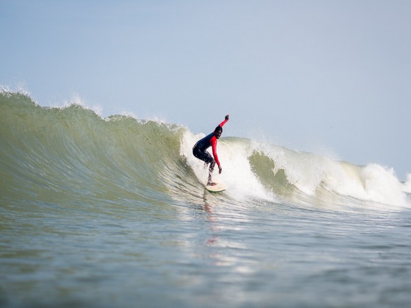Surfers during practice session ahead of Indian Open of Surfing at Sasihithlu Beach (Image: SFI)