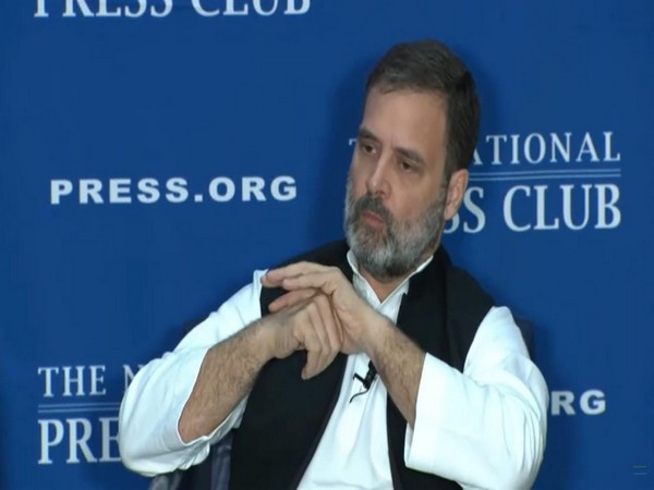 Congress leader Rahul Gandhi speaking at National Press Club in Washington on Thursday. (Photo Credit: YouTube/RahulGandhi)