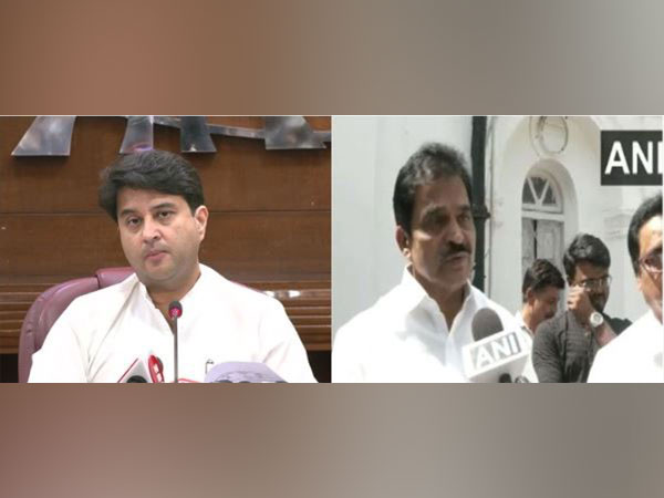 Union minister Jyotiraditya Scindia (Left) and Congress leader KC Venugopal (right) (Image: ANI)