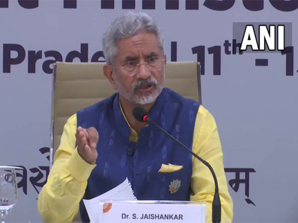 External Affairs Minister S Jaishankar in Varanasi. (Photo: ANI)