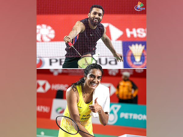 HS Prannoy  and PV Sindhu. (Image: BAI Media Twitter)