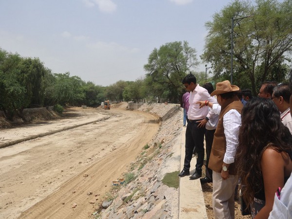 Delhi LG inspects progress work of Airport Drain Project (Photo/ANI)