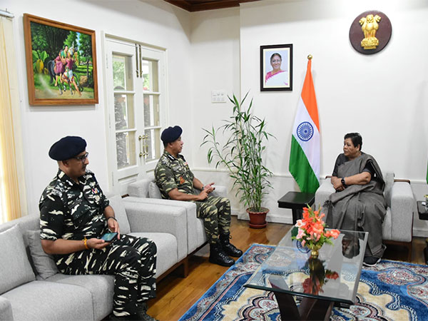 DG CRPF, Sujoy Lal Thaosen meets Manipur Governor, Anusuiya Uikey(Photo/ANI)