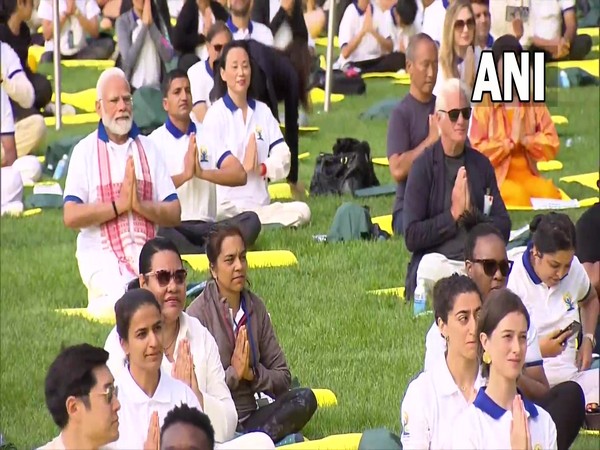 PM Modi leads Yoga Day event at UN Headquarters in New York (Photo/ANI)