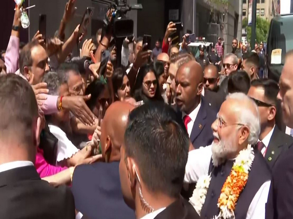 PM Modi interacts with people in New York (Photo/ANI)