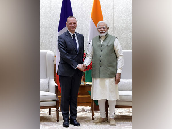Emmanuel Bonne, the Diplomatic Advisor to French President meets PM Modi. (Photo: Twitter//PM Modi)