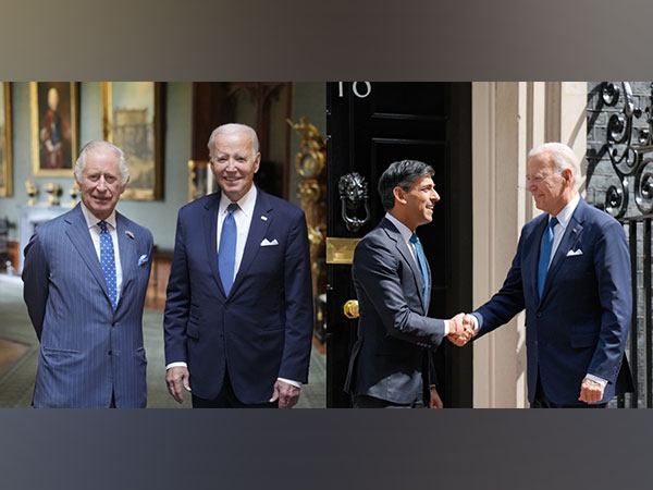 US President Joe Biden with UK King Charles-III (Left) and Prime Minister Rishi Sunak (Right)